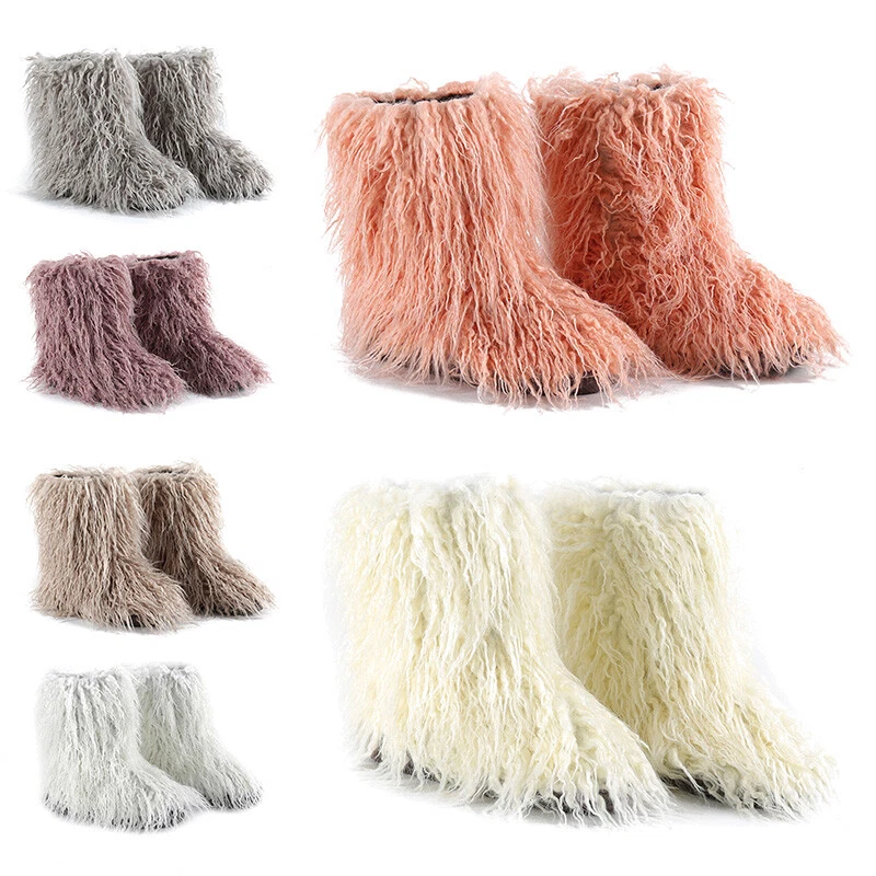 Short furry best sale boots