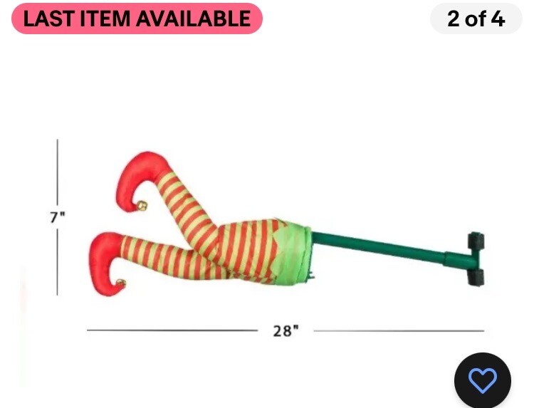 Mr. Christmas Animated Christmas Kicking Elf Legs Tree Decor Motion