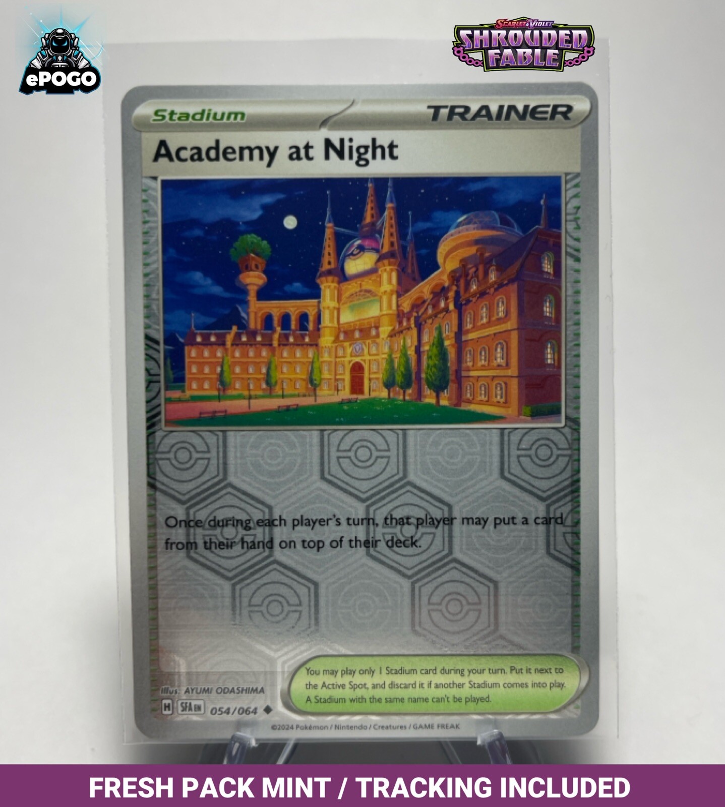 Academy at Night 054/064 Reverse Holo Pokemon Shrouded Fable MINT SHIPPED TODAY
