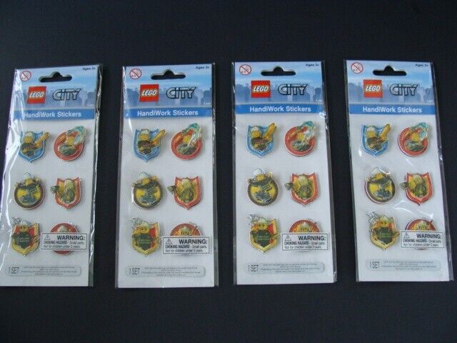 New LEGO City Fireman Set of 4 Packages Handiwork Stickers Party Favors Puffy