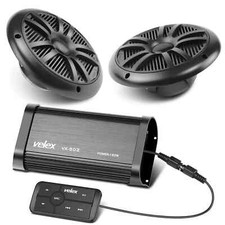 Marine Bluetooth Amplifier Speaker Package  Black
