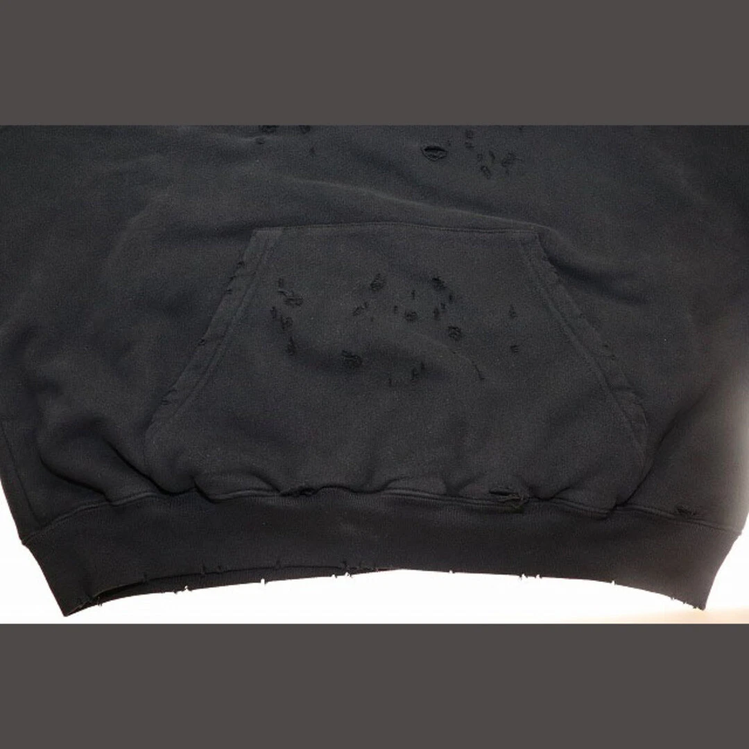 Balenciaga 21SS CAPS FELPA CON CAPPUCCIO DISTRUTTA NERA XXS PULLOVER A usata 53dcde0dcb23e320