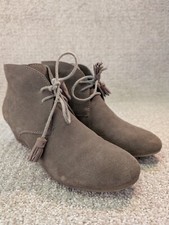 Crown Vintage Ankle Booties Womens 10M Spark Wedge Booties Leather Upper Tan