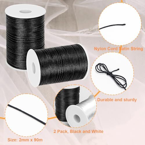 2mm x 200 Yards Nylon Cord Satin String for Bracelet Jewelry Making ...