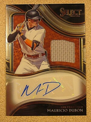 2021 PANINI SELECT #SM-MD MAURICIO DUBON RELIC JERSEY AUTO SIGNED 53/99 GIANTS
