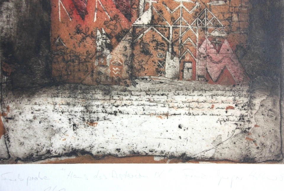 Franz Gregor Hiltner (geb. 1950) signierte Farbradierung "Haus des Asterion IX"  - Bild 4 von 4