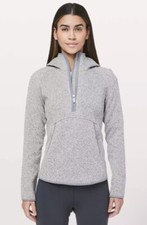 Lululemon Fleece  Thank You Women  s Pullover Heathered Silver Lilac Size 4
