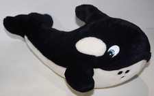 Dakin Free Willy Orca Whale 16" Soft Toy Stuffed Black White Plush Blue Eye 1995