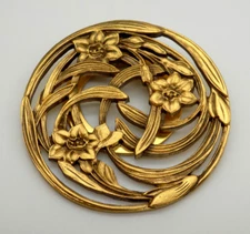 Vintage MFA Museum of Fine Arts Scarf Clip Art Nouveau Flowers 1.5” Gift