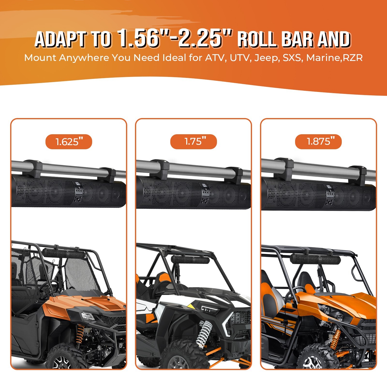 Universal Roll Bar 28'' SXS UTV ATV Sound Bar Speaker Marine Audio ...