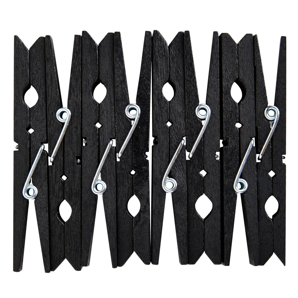 100 Pack Large Wooden Black Clothespins for Crafts, Hanging