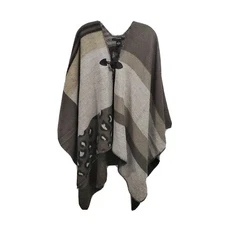 Cejon A Hint of Leopard Ruana Poncho Blazer One Size