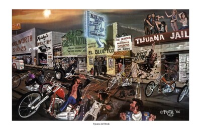 Dave Mann Ed Roth Studios Print Poster Chopper Bike Biker Tijuana