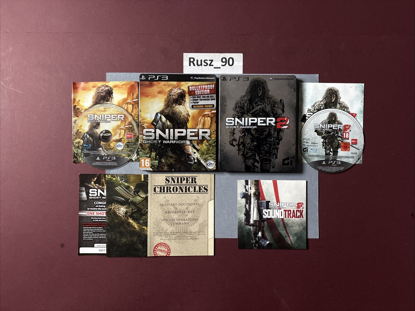Sniper Ghost Warrior Bulletproof Edition & 2 Steelbook PS3 Bundle UK PAL VG COND