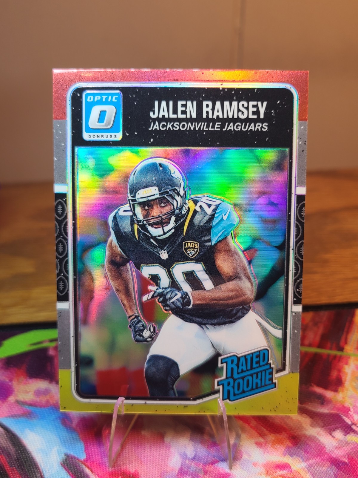 2016 JALEN RAMSEY DONRUSS OPTIC RATED ROOKIE RED & YELLOW PRIZM #171 RC 