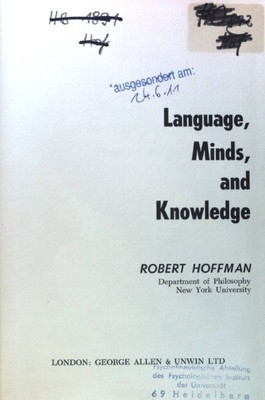 Language, Minds, and Knowledge; Hoffman, Robert: