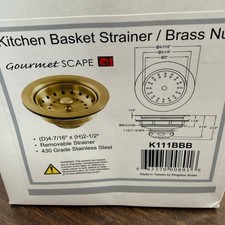 Kingston Brass K111BBB Gourmet Scape Kitchen Basket Strainer Brass Nut Brushed