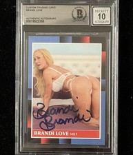 Brandi Love Signed Custom Trading Card Beckett Encapsulated Autograph Grade 10