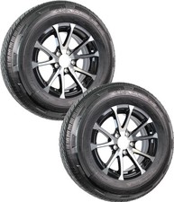 2-pack Radial Trailer Tire Rim St20575r15 Lrd 5 Lug 4.5 Center Aluminum Black