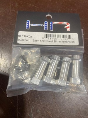 Hot Racing SLF10X08 Traxxas 4x4 Slash Stampede Aluminum 12mm Hex Wheels 28mm Ext
