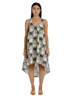 Ollari New York White Floral Linen Blend Cora Midi Dress Lined Size Small $180