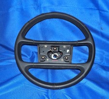 1982-1991 Porsche 944 4 Spoke Steering Wheel Black Leather Oem Rough Shape