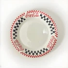 Vintage 1996 Gibson Coca-Cola White Checkered Ceramic Serving Platter Plate