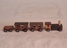 Miniature Wood Train Vintage Mixed Hardwood