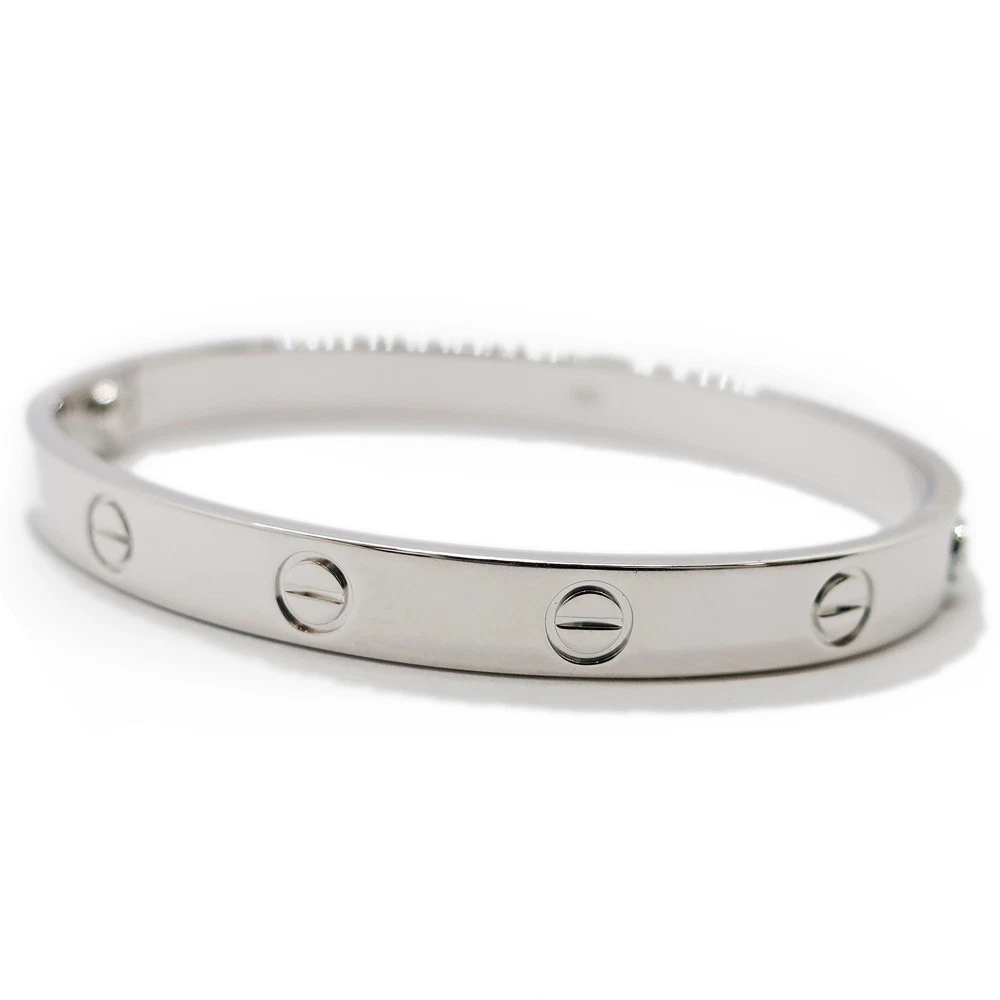 Bracciale Cartier Love Oro Bianco 18 K Gioielli Donna Autentico Misura #17 #00282