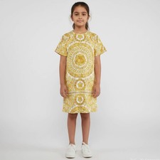 Young Versace White Barocco Print Poplin Dress 1218 M