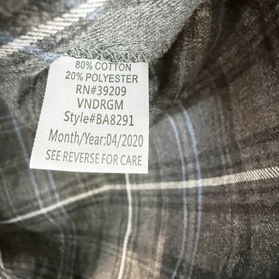 Burnside Men's Charcoal Plaid Hoodie Long Sleeve Button Down Size