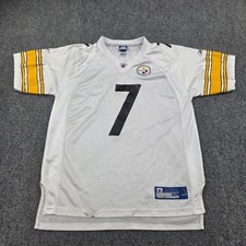 Pittsburgh Steelers Ben Roethlisberger 7 White Reebok NFL Jersey Kids XL VTG