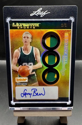 2026 Leaf Ultimate Sports Larry Bird 1/1 Triple Game Used Patch Auto 