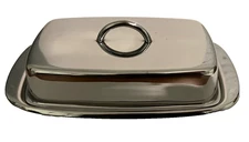 Fox Run Stainless Steel Double Butter Dish with Lid | 2 Stick Capacity