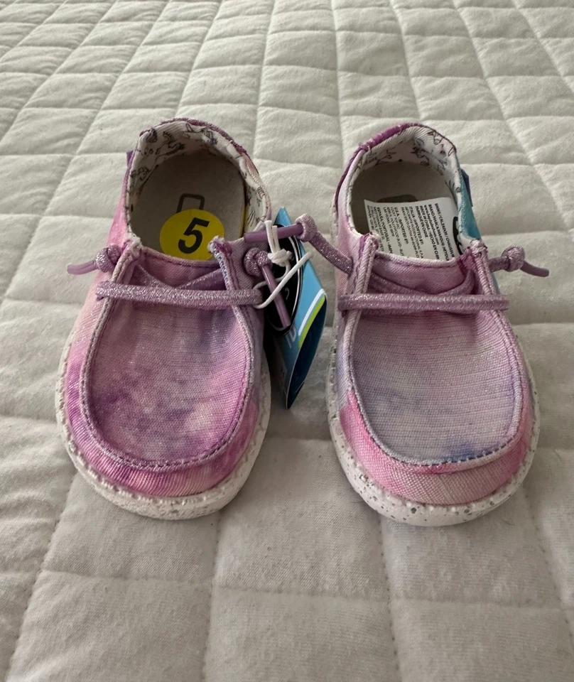Mocasines HEY DUDE Niño Pequeño 5K Wendy Unicornio Soñador Tie Dye Boho Sin Cordones Hippie Foto 3 de 4