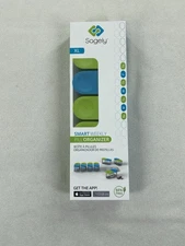 Sagely Smart XL Weekly Pill Organizer Sleek AM/PM Twice A Day Box Blue Green New