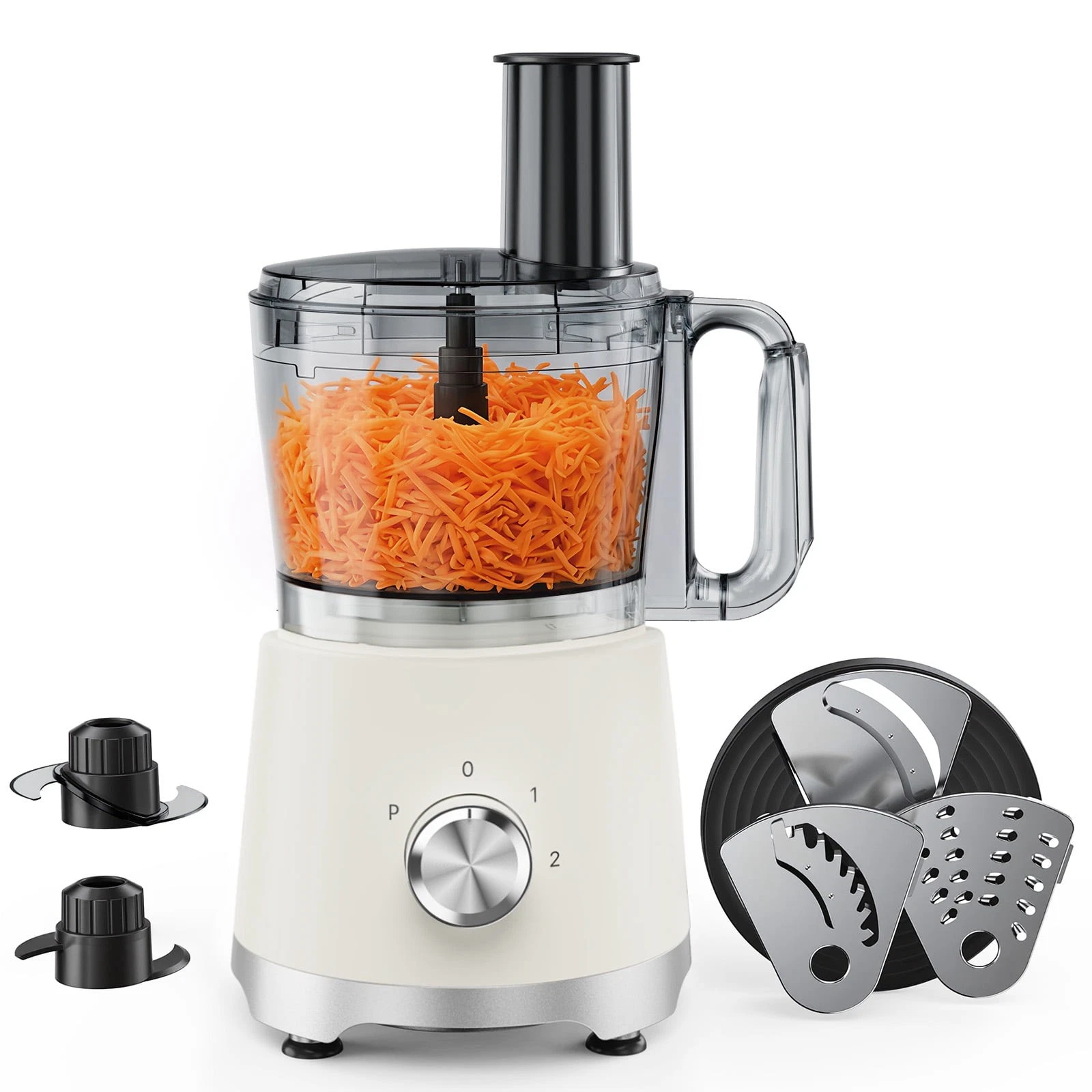 12-Cup Food Processor Vegetable Chopper Stack Design 450W Stainless Steel Blades