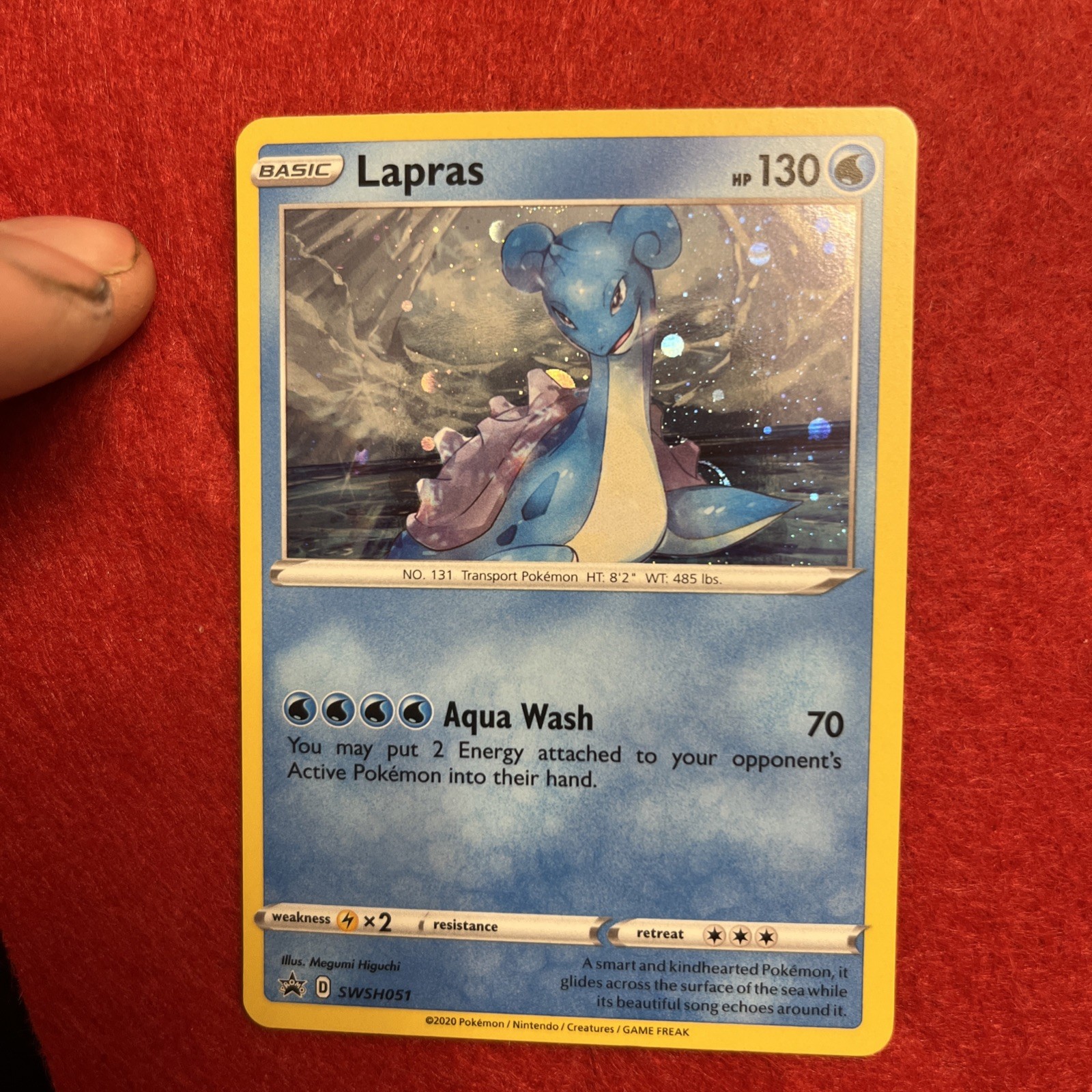 Lapras SWSH051 2020 Holo Black Star Promo Off-Center Pokémon Card Near Mint