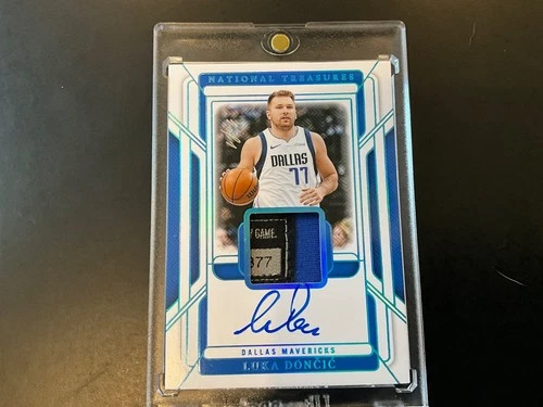 2024-25 NATIONAL TREASURES LUKA DONCIC 1 OF 1 AUTOGRAPH JERSEY TAG # 77 REAL 1/1