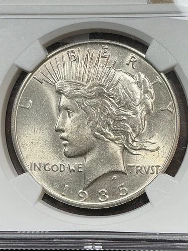 NGC MS62 1935 S PEACE DOLLAR BRIGHT GREAT LUSTER