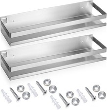 2 Piece Stainless Steel Shelf Bathroom Shower Floating Shelf Wall Mounted Shelf