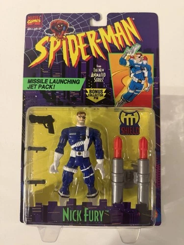 VINTAGE ToyBiz 1995 SPIDER-MAN ANIMATED Series 5 NICK FURY Sealed