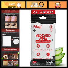 2 Chlorhexidine Wipes for Dogs  Cats  Antibacterial Antifungal Itch Relief 