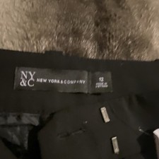 New York  Company Women's Black Solid Pants Regular Fit Size 12