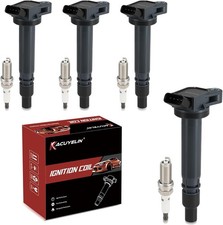 UF487 Ignition Coil Pack and Double Iridium Spark Plugs Set of 4 Compatible w...