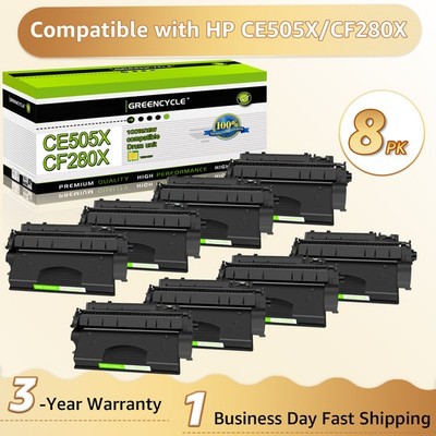 8PK 05X CE505X Toner Cartridge Greencycle Compatible HP Laserjet P2055d P2055x