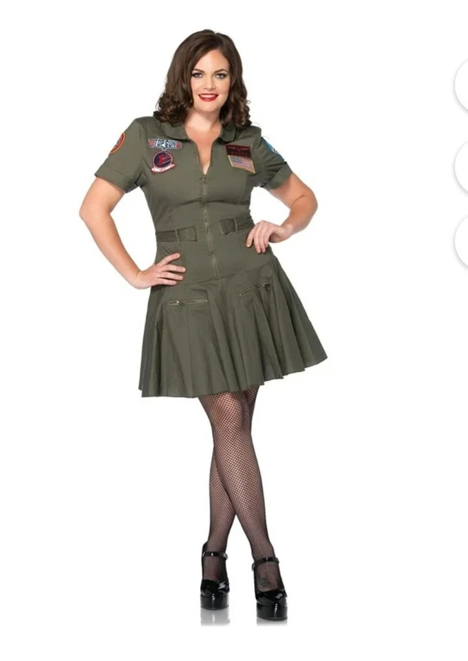 Nuevo Leg Avenue Top Gun Vestido de Vuelo Disfraz Halloween Juegos con disfraces Talla Grande 1X 2 X Foto 2 de 4