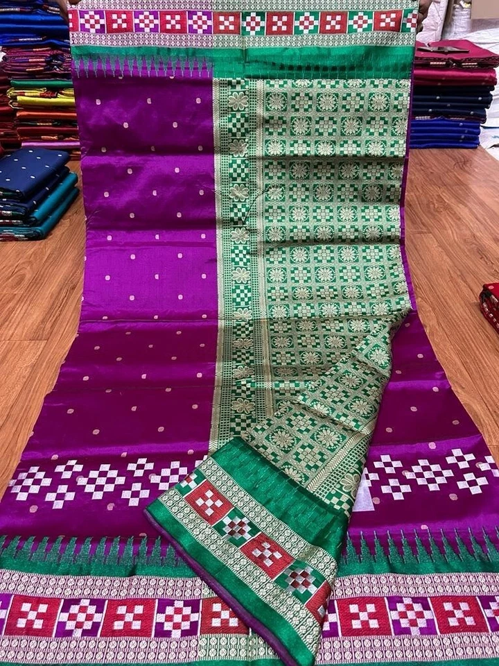 Exquisitos saris de seda Pasapali de Odisha con intrincado tejido fastival wear Foto 2 de 4