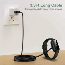 Fitbit Versa 3 & Sense Magnetic 1ft USB Charger Cable - Black