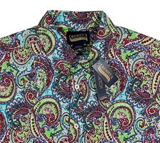 Men's CREMIEUX PREMIUM DENIM Colors Paisley STRETCH Shirt XXL NWT NEW